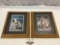 2 pc. lot framed vintage pinup cheesecake nude female models on beach color photos