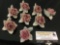 8 pc. lot vintage ALKA Bavaria porcelain Capodimonte style pink rose porcelain place card holders