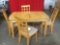 Very nice inlaid wood dining / kitchen table w/ 4 chairs and built in folding leaf