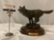 Survival Quest by Bradford Williams cast wolf sculpture on wood base, numbered 214/950, Big Sky