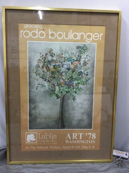 Vintage framed gallery show art print poster, Graclila Rodo Boulanger, Art 78, Washington