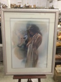 Framed hand signed & numbered Native American female portrait AP artist print: Morningstar by Lee