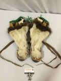 Vintage/antique Native American / Eskimo Mukluks / Kamik snow boots with leather and real fur bear