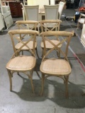 Nice set of 4 bentwood chairs with woven seats