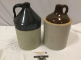 2 pc. lot of antique ceramic stoneware jugs, approx 7 x 12 in.