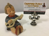 Mid century vintage GOEBEL M.I. Hummel figurine Joyful, girl playing guitar, Germany