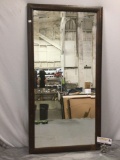 Vintage wood frame mirror, approx 18.5 x 36.5 in.