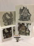 2 pc. lot Department 56 Dickens Village lighted miniature buildings w/ boxes; Tutbury Printer,