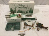 lot Department 56 Dickens Village lighted holiday miniatures, Stone Footbridge, Village Landscape