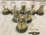 8 pc. Lot of The Franklin Mint hand painted Tesori porcelain Egyptian figures dome cases