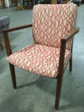 Mid century Danish wood chair w/ upholstery, approx 18 x 23 x 32 in.