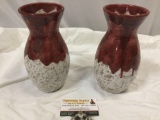 2 pc. lot of glazed ceramic vases, made in Italy, 1 with chip on rim, see pics