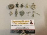 Selection of 10 sterling silver pendants, see pics