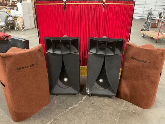 Vintage GEN PRO INC. - ALTEC Professional audio gear large rolling stage speaker pair, sold as is