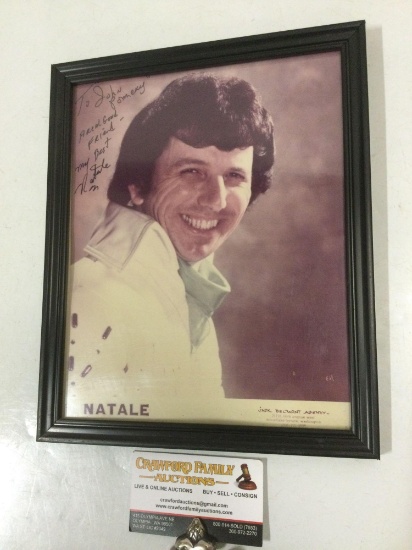 Framed vintage signed color publicity headshot photo of magician Natale