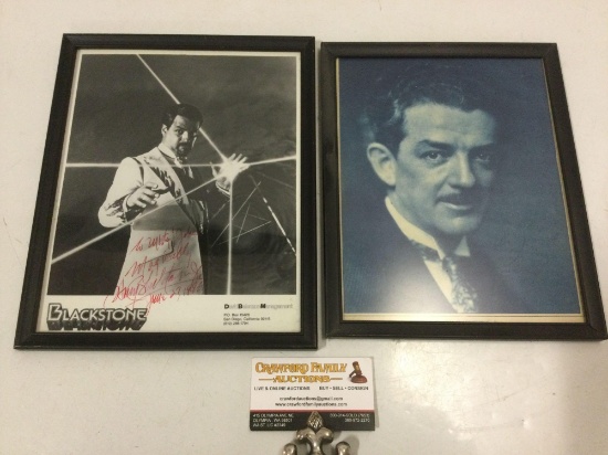 2 pc. lot of vintage B&W magician photos of Harry Blackstone/ signed Blackstone Jr.
