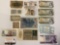 Assortment of foreign antique bills and modern paper money