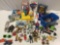 Lot of toys / games / action figures; Spiderman, Scooby Doo, LEGO bricks, Rock Em Sock Em Robots &