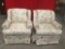 Elegant pair of floral design matching easy chairs made by New England inc.