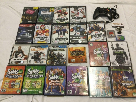 Mixed lot of video games; PS3, PlayStation 2 NCAA, Madden football, Sims, Game Boy - Radar Mission,