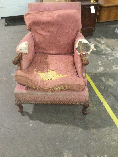 Antique living room or parlor chair with original upholstery lol