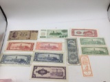 12 vintage china/ bank of Taiwan bank notes 1,5,10,50, 100, and .50 cent see picks