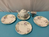 5 pc. lot of vintage Haviland / WG & Co. limoges, plates, tea pot w/ lid made in France, see pics