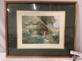 framed vintage art print, Tending The Garden by Arthur S Wilkinson