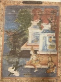 Vintage Thai temple print marked: Sakabab, approx 14.5 x 17.5 in.