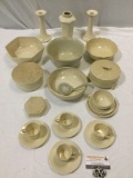 22 pc. lot antique D & B cream porcelain bowls, cups, saucers, ladle, containers w/ lids, Japan
