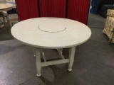Very unique antique round dining table with built-in Lazy Susan in the middle
