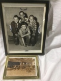 2 original circa 40S ,50,S framed photographs kids/ people playing marbles / or tournaments see pics