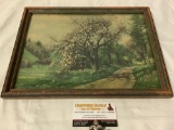 antique framed country road art print by. Fritz Mueller ? Sandeck