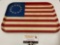 Vintage 13 star American flag fiberglass lunch tray, approx 16 x 12 in.
