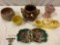 6 pc. lot of vintage ceramic home decor; McCoy, hand painted Italy, Niloak, swan planter and more.