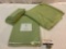 Martha Stewart collection linen tablecloths and napkins in green. 1 in package.