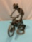 Found metal nuts & bolts sculpture art of BMX bicycle trick bike motorcycle motocross rider