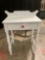 Vintage wood white painted nightstand/ end table w/ 1 drawer, approx 26 x 16 x 32 in.