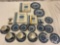 Nice collection of vintage flow blue English china, Liberty Blue colonial scene plates, cups,