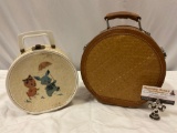 2 pc. lot of vintage small luggage bags; Original Giovanni - Natural Explorer woven purse/ case