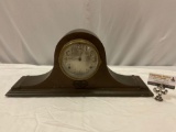 Antique The E. Ingraham Co. - Duplex Rival wood case mantle clock, shows wear, sold as is