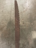 Antique misery whip saw blade, approx 78 x 7 in.