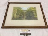 Framed art print, Punting on the cam St., John?s college, 344/850 numbered , signed