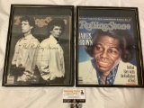 2 pc. lot vintage 1989 ROLLING STONE magazines in frames - The Rolling Stones - James Brown.