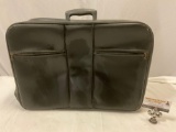Vintage leather suitcase luggage bag, made in Japan, approx 20 x 16 x 6 in.