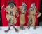3 Handcrafted African Painted art figures in tribal headdress , made from lght weight material