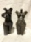 Pair of Hand Carved African shona Art Stone sculptures torso bust of women , Signed by the Artist
