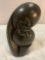 Hand Carved African Stone embracing lovers Sculpture Signed by Artist