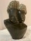 Stunning and unique Large Hand Carved African Stone Statue dual Face Bust Signed by Artist