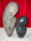 Pair of Hand Carved African Sculptures Featuring 2 different artist and 2 different colored stone